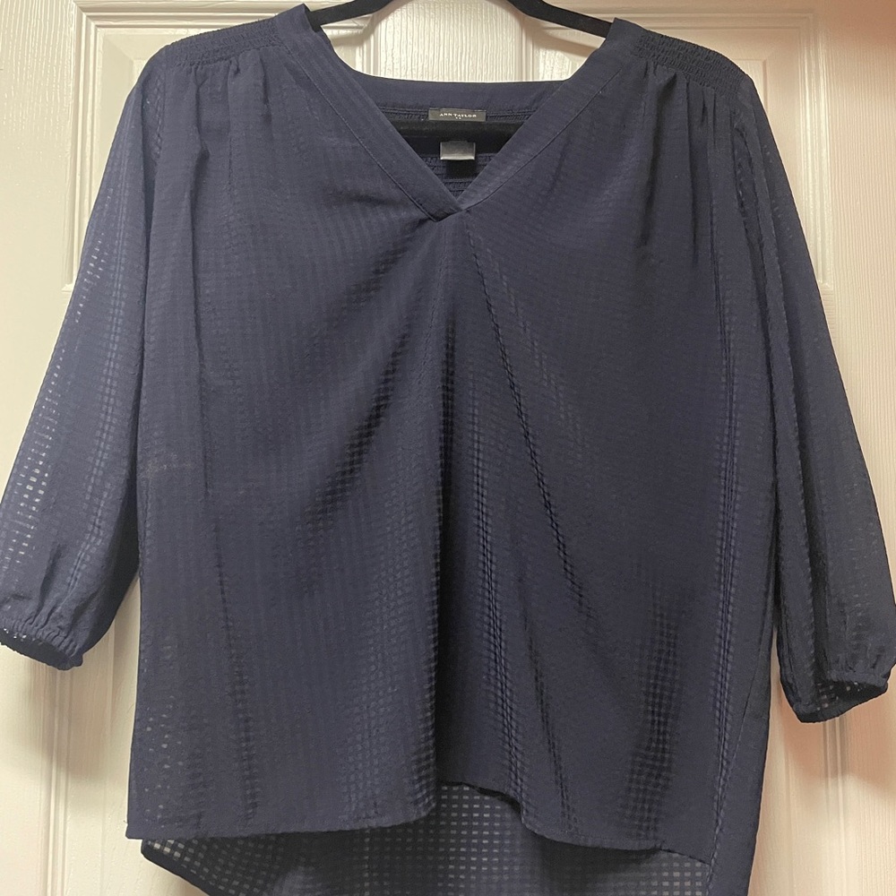 Ann Taylor Navy Blouse